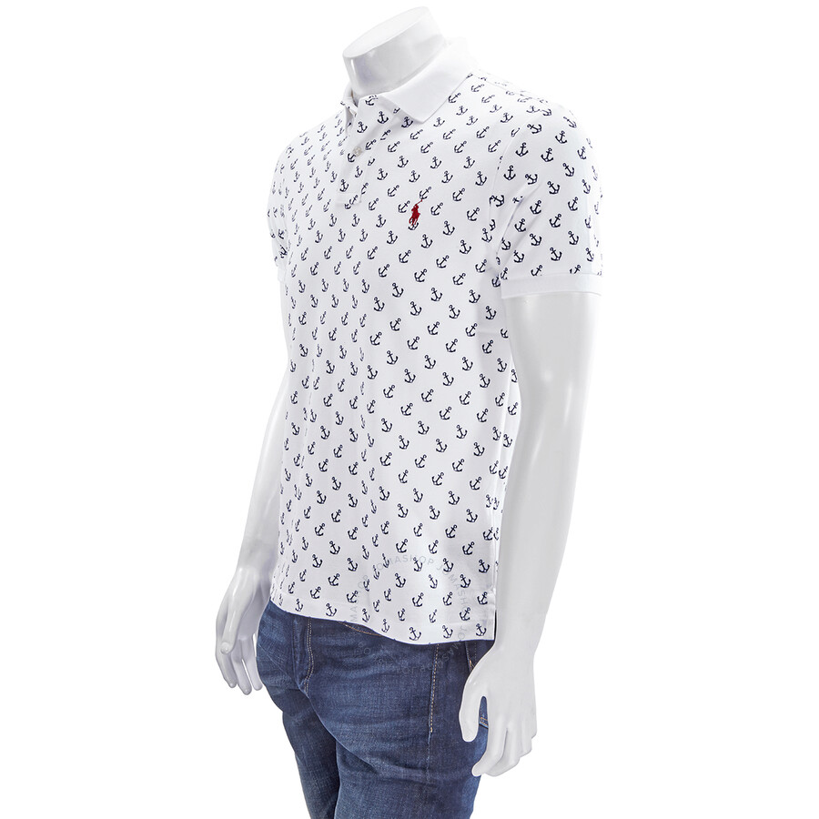 100% coton Anchor Imprimé Gris Polo Shirt 100% coton Anchor Imprimé Gris Polo Shirt
